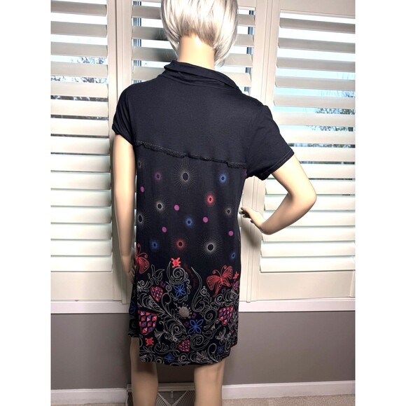 CIRQUE DU SOLEIL dress Black Red Button Multicolor Circus Artsy Dress LG XL - Picture 5 of 11